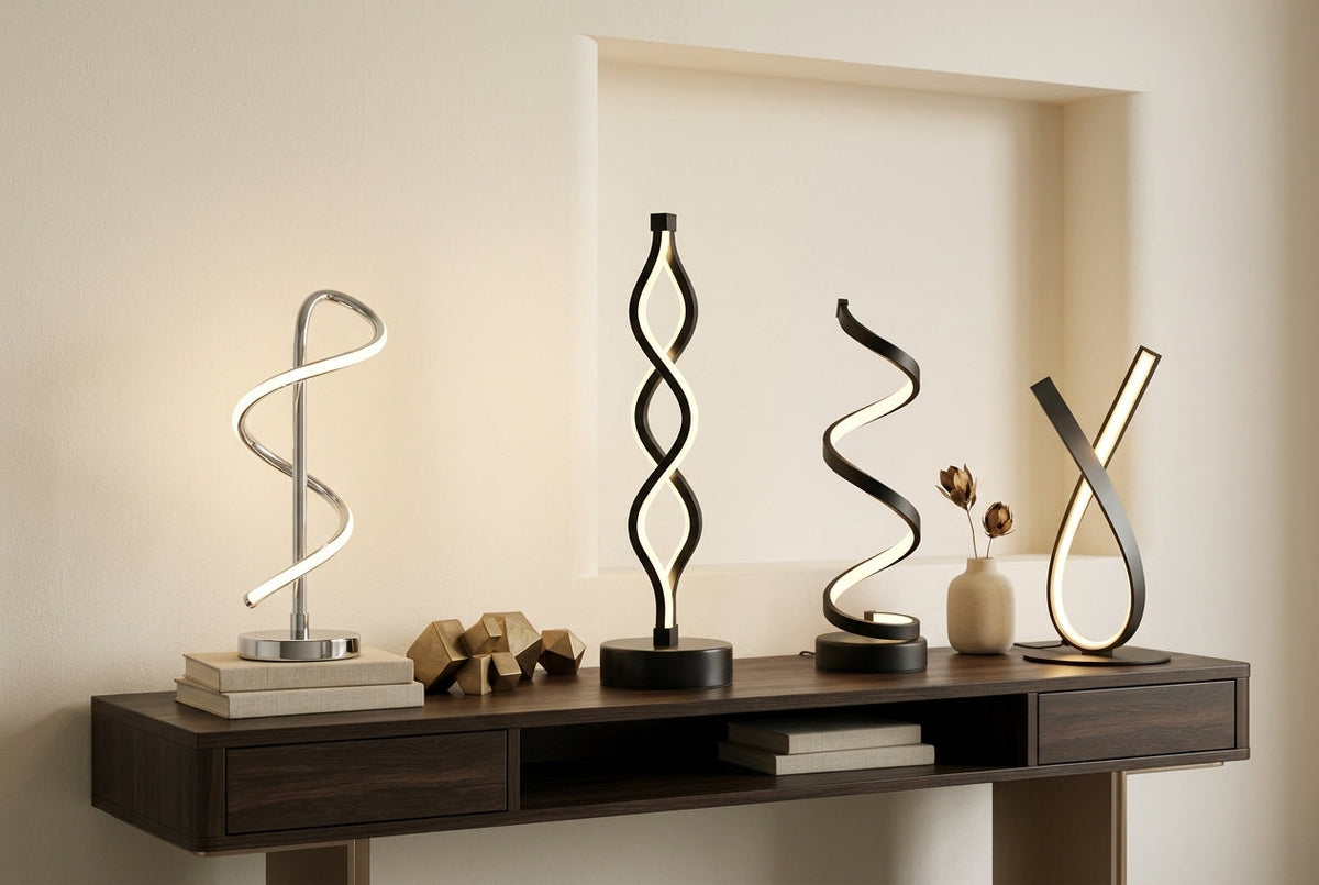 Sculptural Spiral Lamps