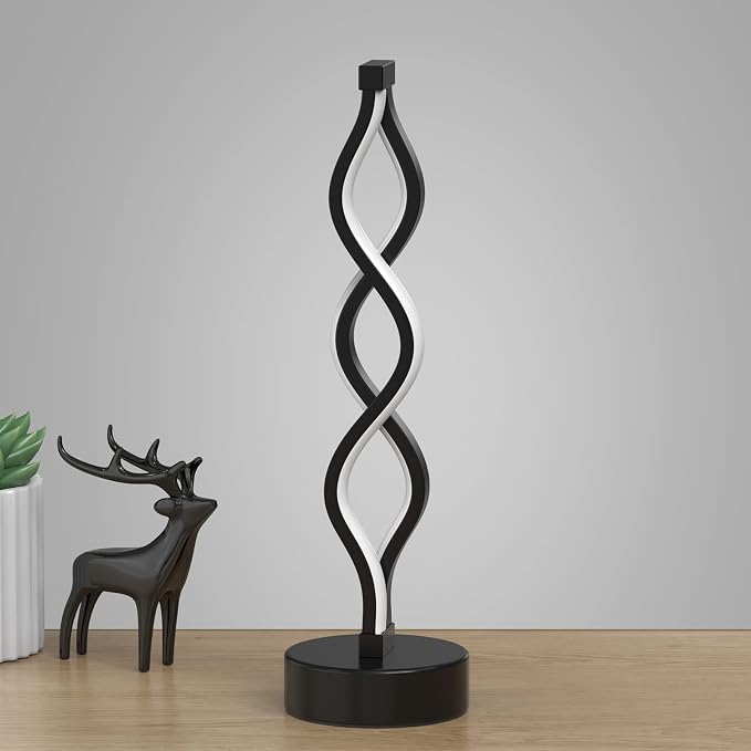 Infinity Spiral LED Table Lamp – Black, Silver & Gold