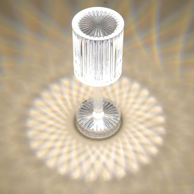 Rechargeable Acrylic Crystal LED Table Lamp – 10 Inch
