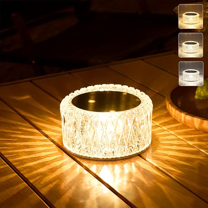 Portable Crystal LED Table Lamp with Touch Control