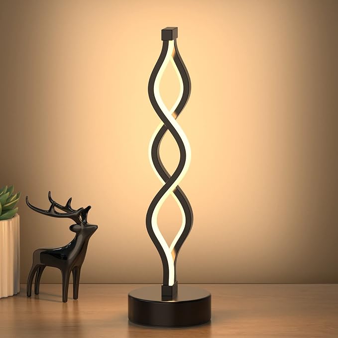 Infinity Spiral LED Table Lamp – Black, Silver & Gold