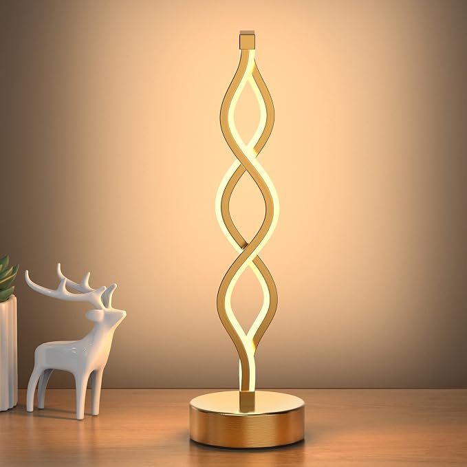 Infinity Spiral LED Table Lamp – Black, Silver & Gold