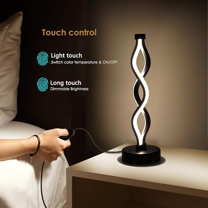 Infinity Spiral LED Table Lamp – Black, Silver & Gold