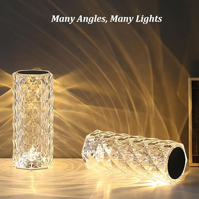 Portable Crystal LED Table Lamp with Touch Control