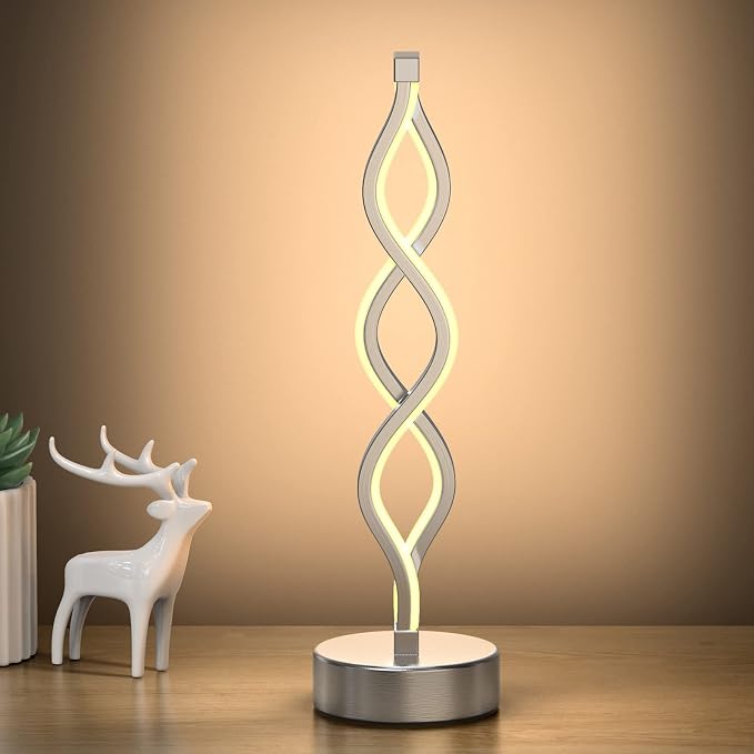 Infinity Spiral LED Table Lamp – Black, Silver & Gold