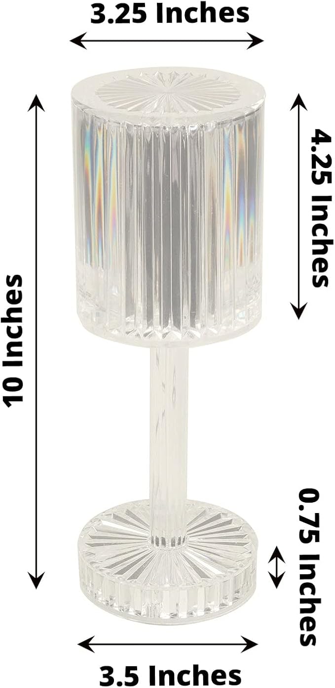 Rechargeable Acrylic Crystal LED Table Lamp – 10 Inch