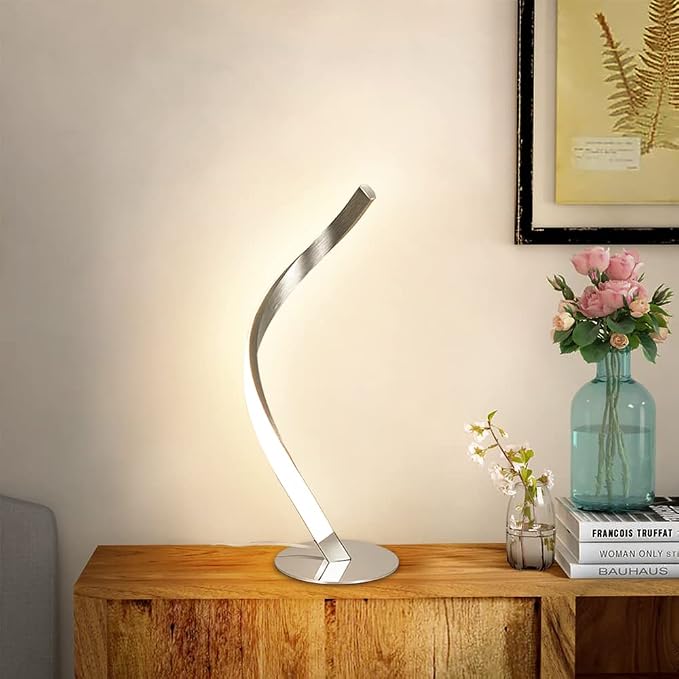Modern Spiral LED Table Lamp, 3000K Warm White Light