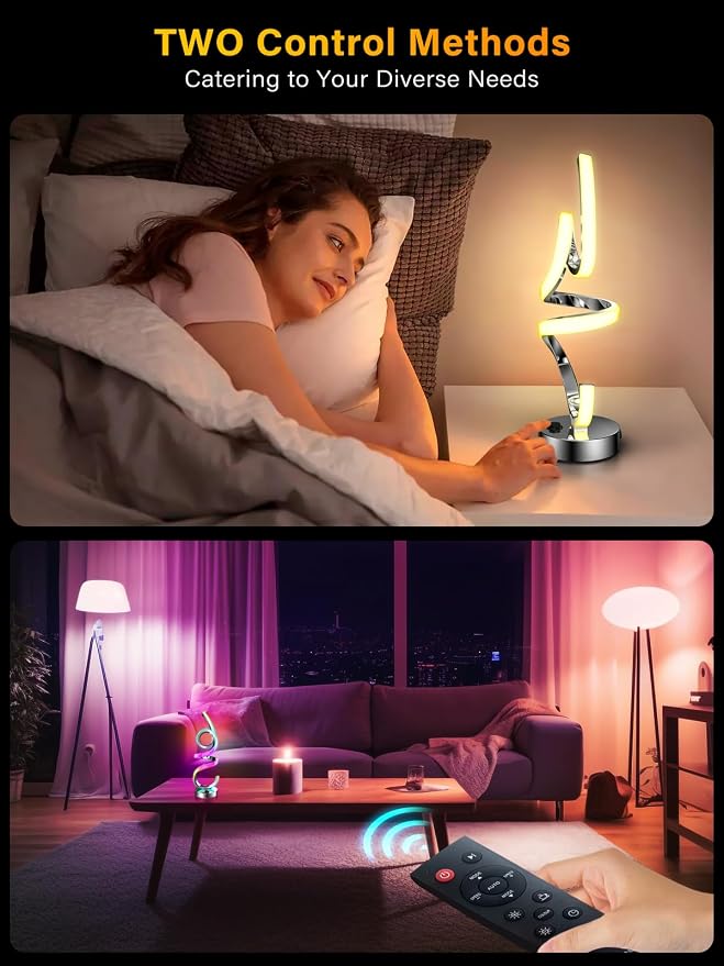 Rechargeable Spiral LED Lamp with RGB Color Changing