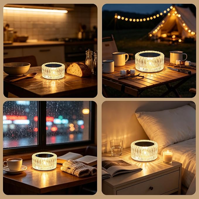 Portable Crystal LED Table Lamp with Touch Control