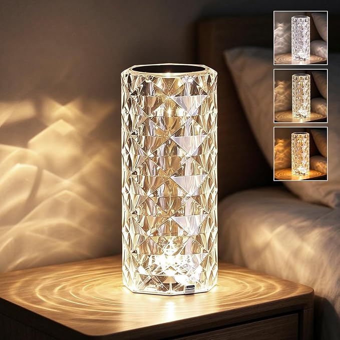 Portable Crystal LED Table Lamp with Touch Control