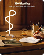 Silver Spiral LED Table Lamp with Adjustable Brightness