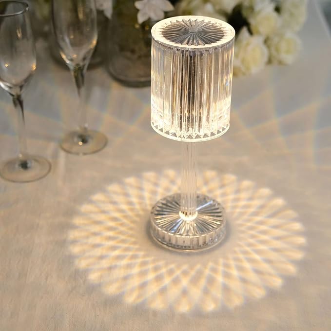 Rechargeable Acrylic Crystal LED Table Lamp – 10 Inch