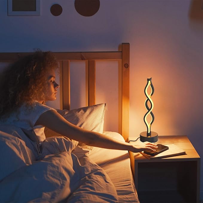Infinity Spiral LED Table Lamp – Black, Silver & Gold