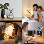 Black Spiral LED Table Lamp with Dimmable Light