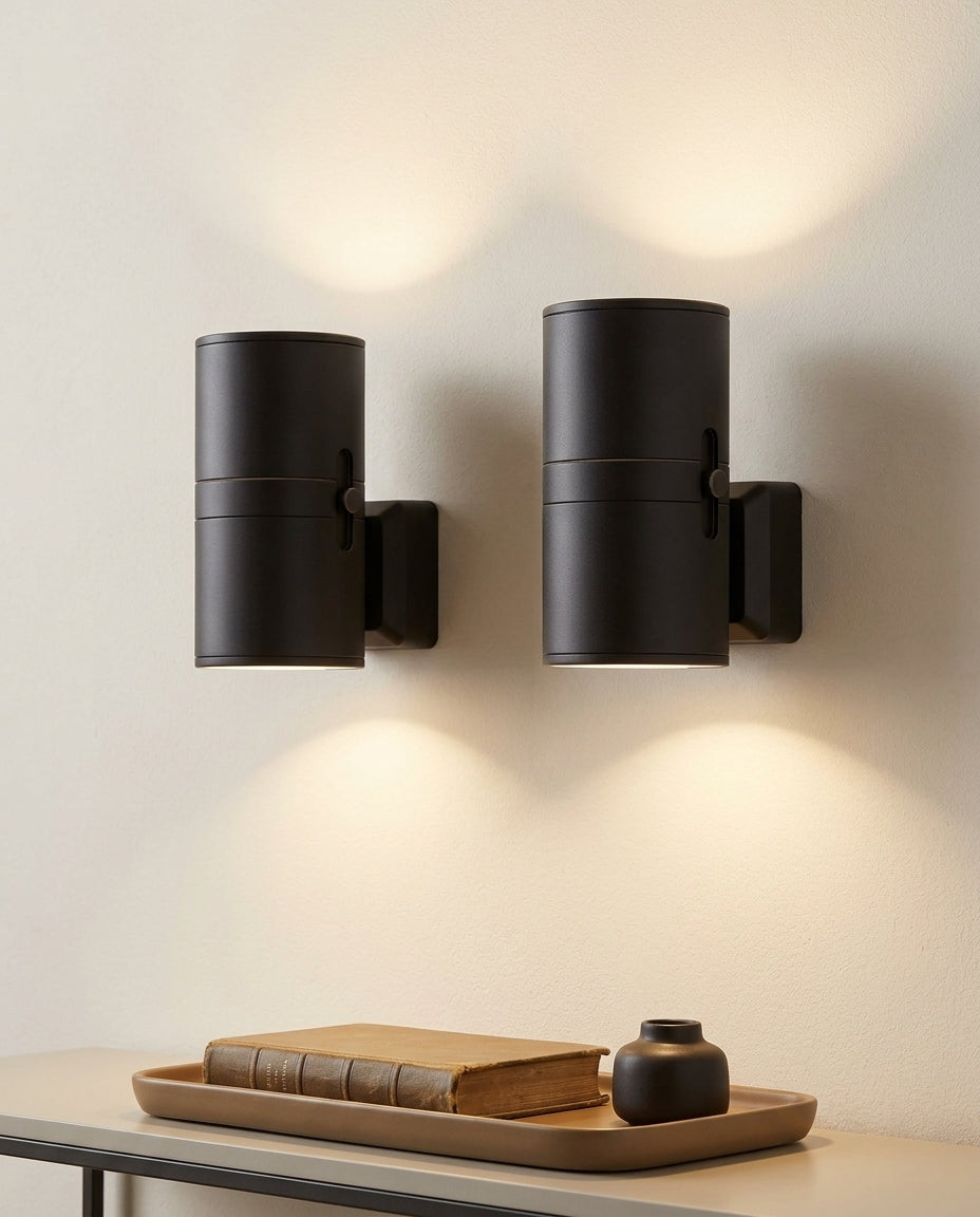 Vintage Black Plug-In LED Night Light with Sensor