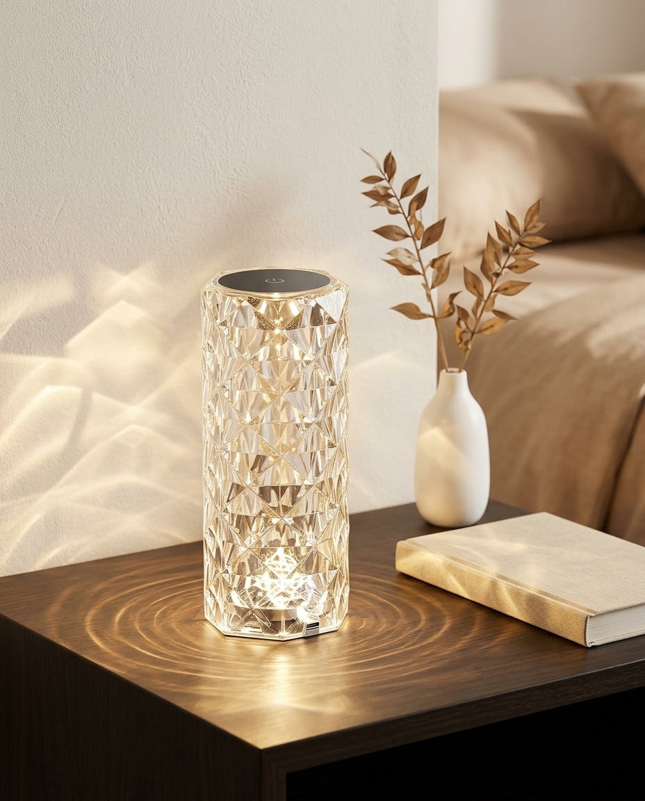 Portable Crystal LED Table Lamp with Touch Control