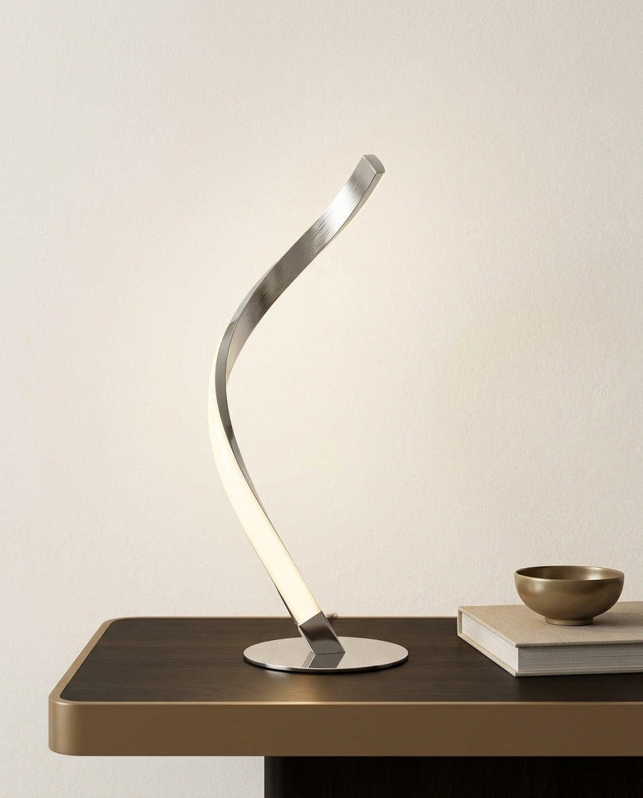 Modern Spiral LED Table Lamp, 3000K Warm White Light