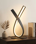 Black Spiral LED Table Lamp with Dimmable Light